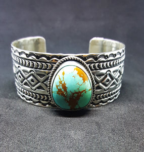 Harold Joe Sterling Silver Cuff Bracelet Kingman Turquoise