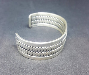 Silver Twist Wire Cuff Bracelet