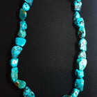22 inches Single Strand Turquoise Nuggets sterling silver Necklace