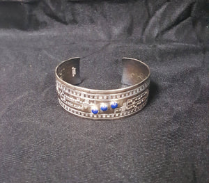 Lapis Sterling Silver Cuff Bracelet Vintage