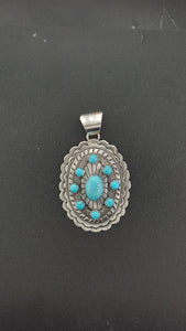 Kingman Turquoise Sterling Silver Pendant