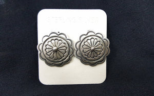 vintage sterling silver Concho Navajo Post earrings