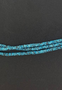 16 inches sleeping beauty turquoise beaded necklace - 3 strands