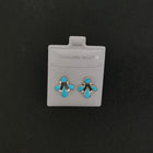 vintage needlepoint turquoise sterling silver post earrings