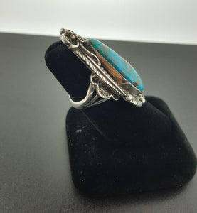 Vintage bisbee turquoise ring pointer finger style - size 7