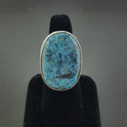 Big Natural Kingman turquoise sterling silver ring - size 9