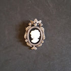 VINTAGE Cameo sterling silver pendant and lapel pin