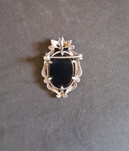 VINTAGE Cameo sterling silver pendant and lapel pin