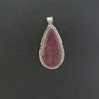 Navajo Teardrop Purple Spiny Oyster sterling silver pendant - vintage - J.Paiso Jr._SIGNED