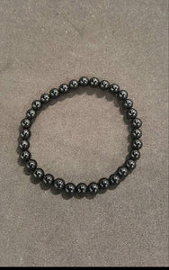 6 mm black onyx beaded bracelet