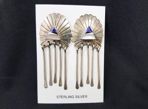 vintage Navajo sterling silver needlepoint post earrings