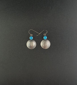 1951 Roosevelt One Dime Sleeping beauty turquoise sterling silver dangle earrings
