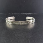 Thin Navajo sterling silver cuff bracelet - stamped RE- vintage