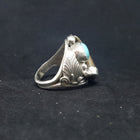 Navajo Badger Claw Kingman Turquoise sterling silver mens ring - size 13