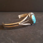 Navajo Leaf Royston turquoise sterling silver cuff bracelet - vintage