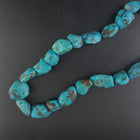 22 inches Single Strand Turquoise Nuggets sterling silver Necklace