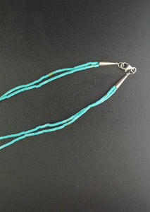 16 inches Kingman turquoise sterling silver beaded necklace