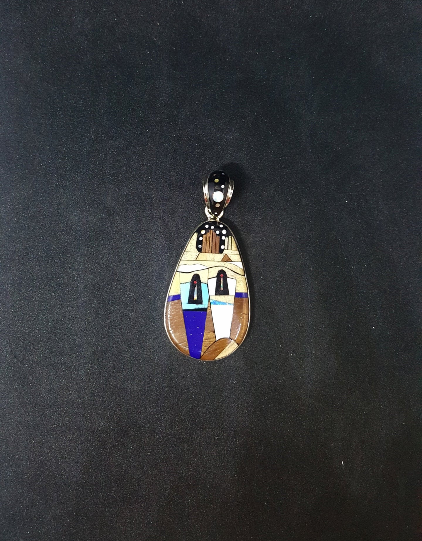 Sterling Silver Micro Inlay Pendant- Story Teller