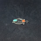 vintage Navajo leaf turquoise coral sterling silver pendant