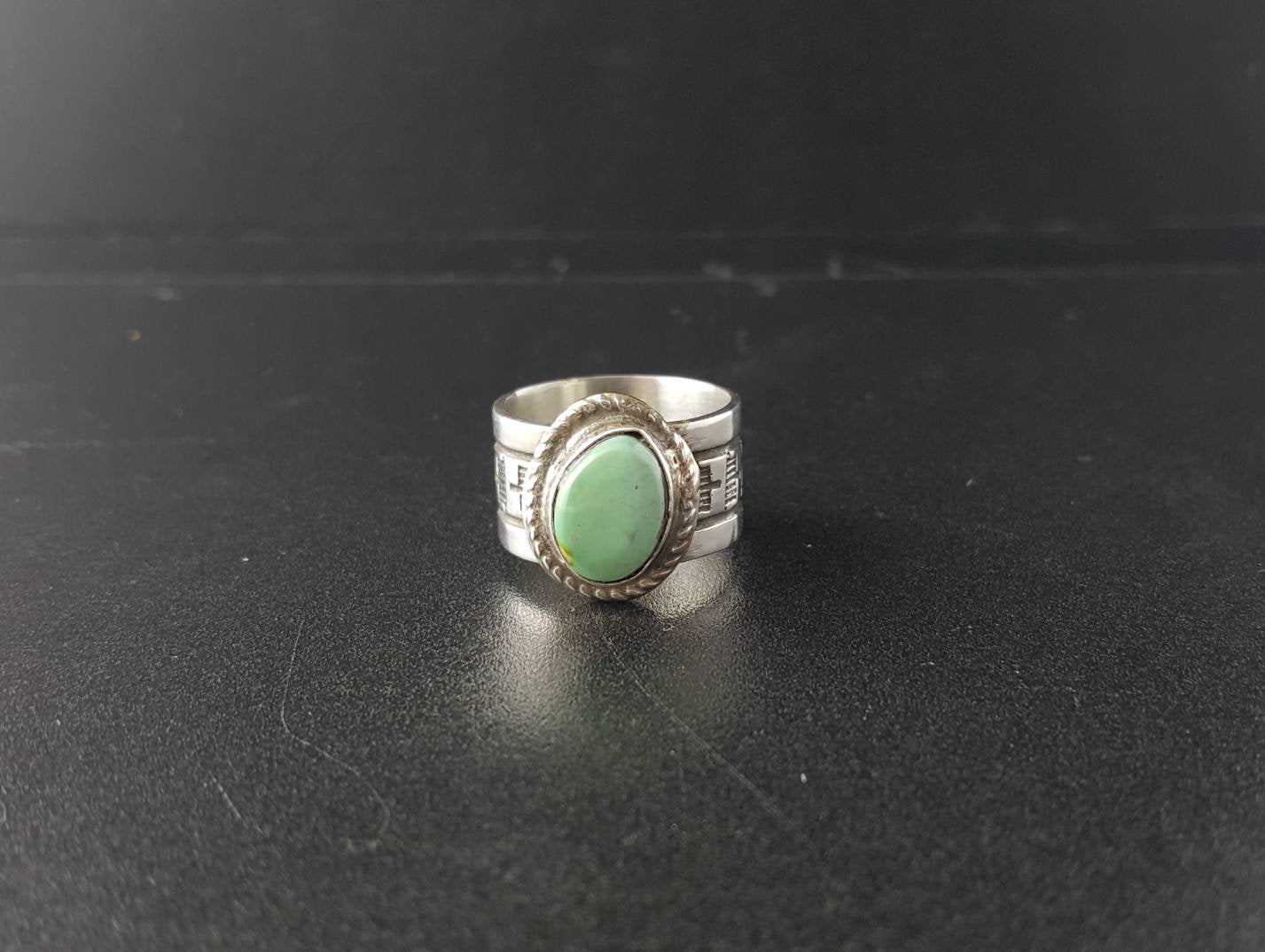 size 6 Royston turquoise sterling silver ring - vintage