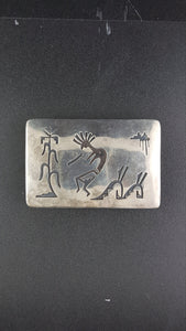 Sterling Silver belt buckle- Native American Kokopelli Vintage