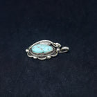 vintage Navajo leaf flower turquoise with matrix sterling silver pendant
