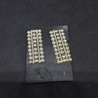 Navajo rectangle Clip on Earrings - plain silver - Vintage