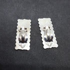 Navajo rectangle Clip on Earrings - plain silver - Vintage