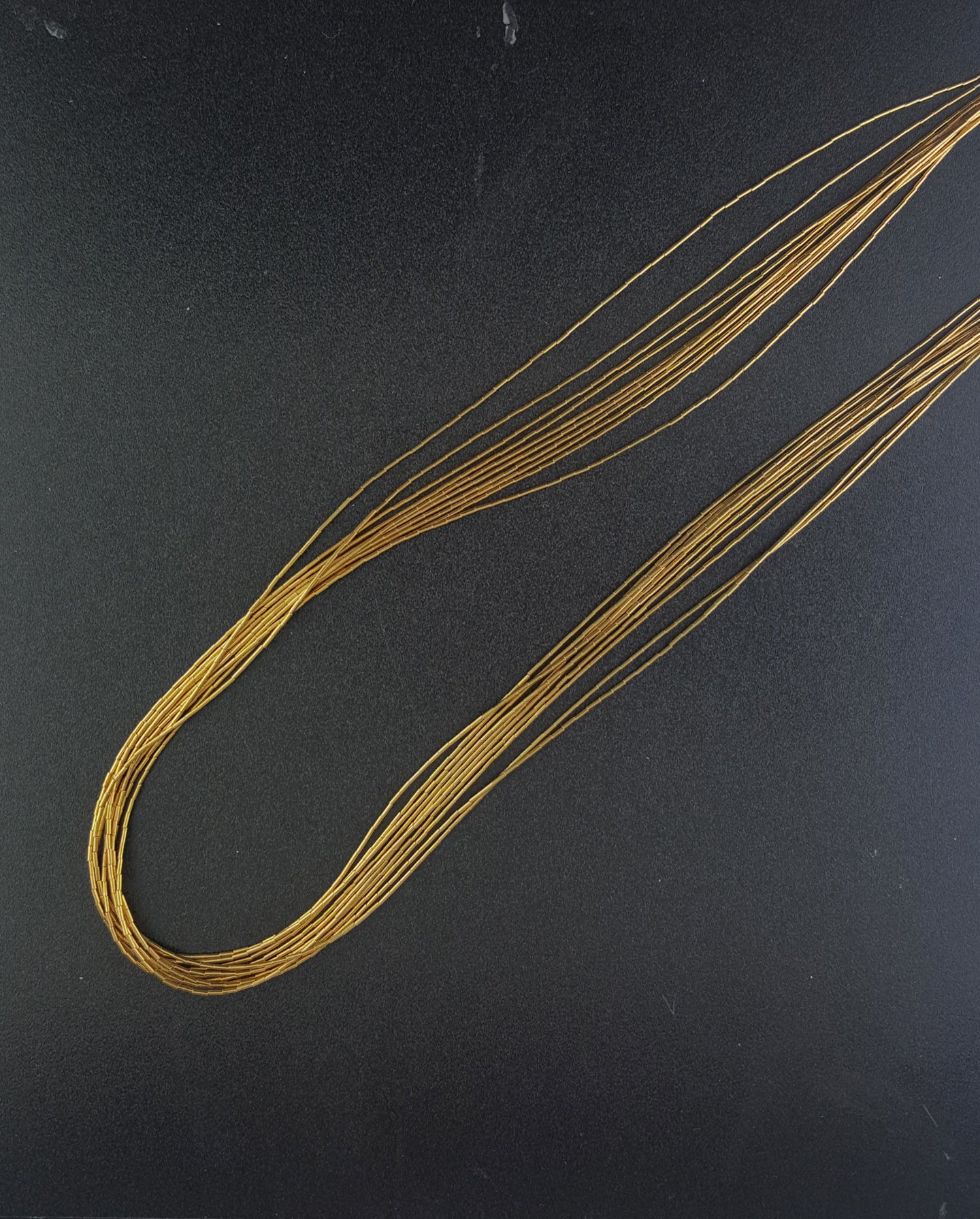 20 inches 10 strands gold-filled liquid silver necklace