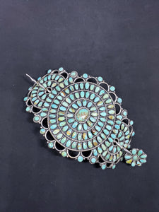 Large Hair Pin Zuni Cluster- Sterling Silver Vintage