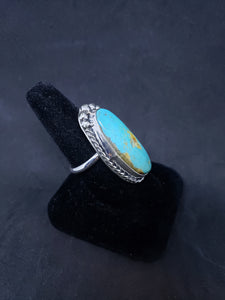 Size 12 1/4 royston turquoise sterling silver ring - adjustable ring