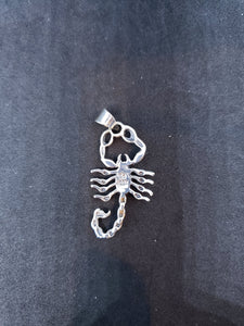 Turquoise scorpion sterling silver pendant