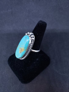 Size 12 1/4 royston turquoise sterling silver ring - adjustable ring