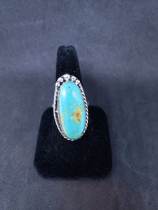 Size 12 1/4 royston turquoise sterling silver ring - adjustable ring