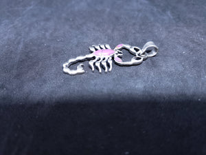 Purple Turquoise scorpion sterling silver pendant