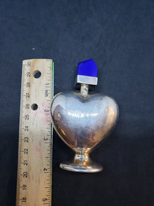 Vintage plain silver heart sterling silver perfume bottle travel size