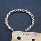 Vintage plain silver twist rope sterling silver cuff bracelet