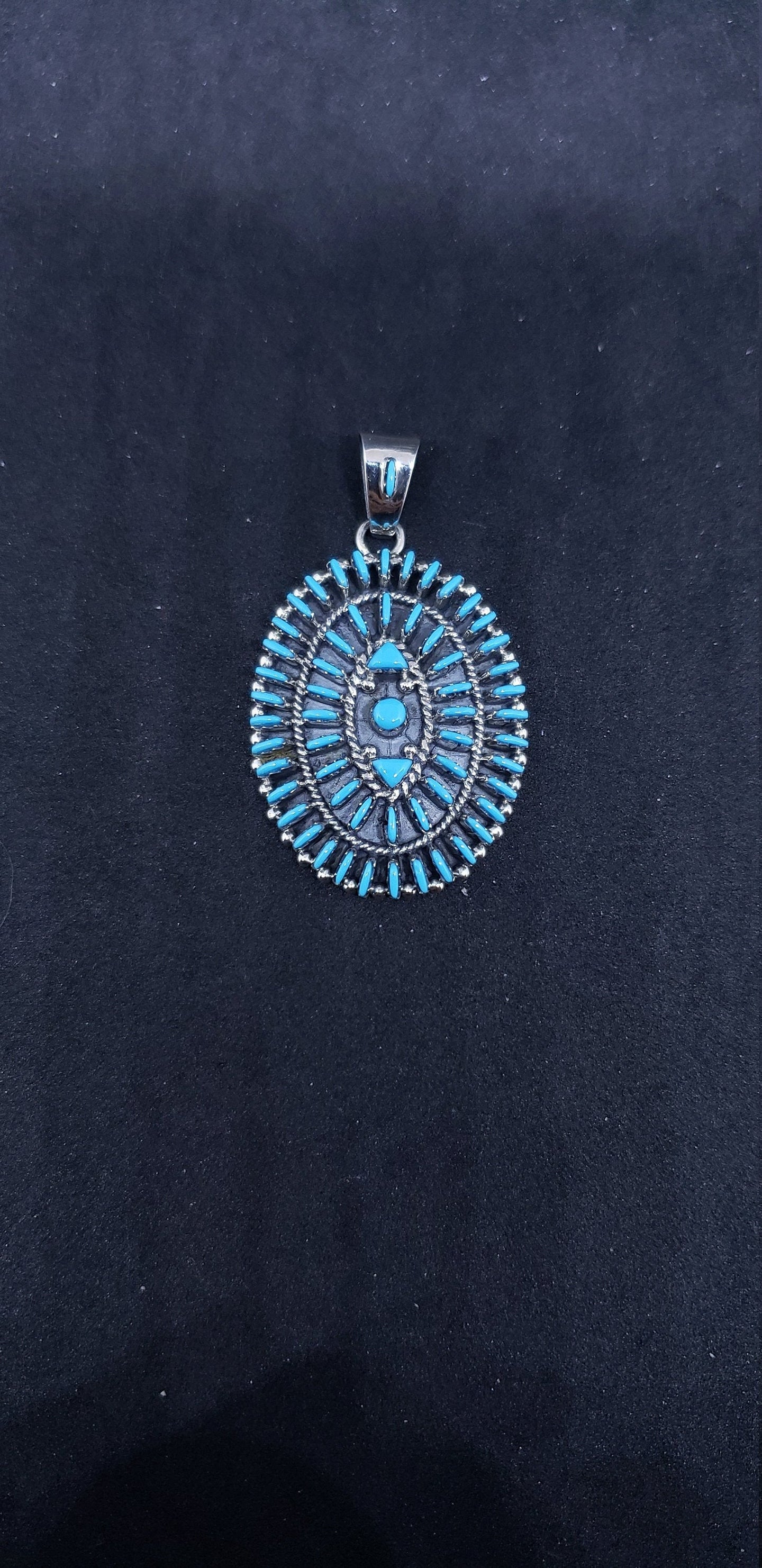 Petite point pendant kingman turquoise