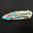 Micro inlay turquoise- stainless steel pocket knife