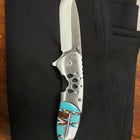Micro inlay turquoise- stainless steel pocket knife