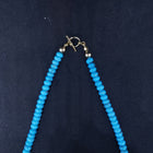 18 inches Natural sleeping beauty turquoise 6mm beaded necklace - 14k gold necklace