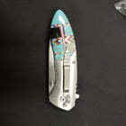 Micro inlay turquoise- stainless steel pocket knife