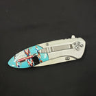 Micro inlay turquoise- stainless steel pocket knife