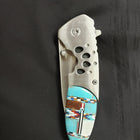 Micro inlay turquoise- stainless steel pocket knife