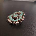 Vintage Navajo Zuni heart shape with star sleeping beauty turquoise sterling silver pendant and lapel pin