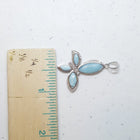 Flying Butterfly Blue Larimar with CZ sterling silver pendant