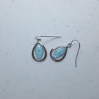Teardrop Blue Larimar sterling silver dangle earrings