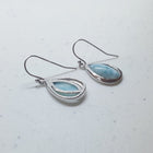 Teardrop Blue Larimar sterling silver dangle earrings