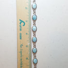 Oval Blue Larimar sterling silver chain bracelet