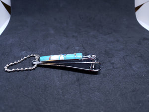 Small inlay turquoise nail clipper